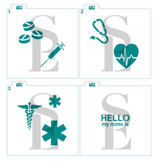 Medical Symbols Set Digital Download Cookie Stencil