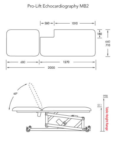 Athlegen MB2 Echo Cardiac examination table with chest cut out