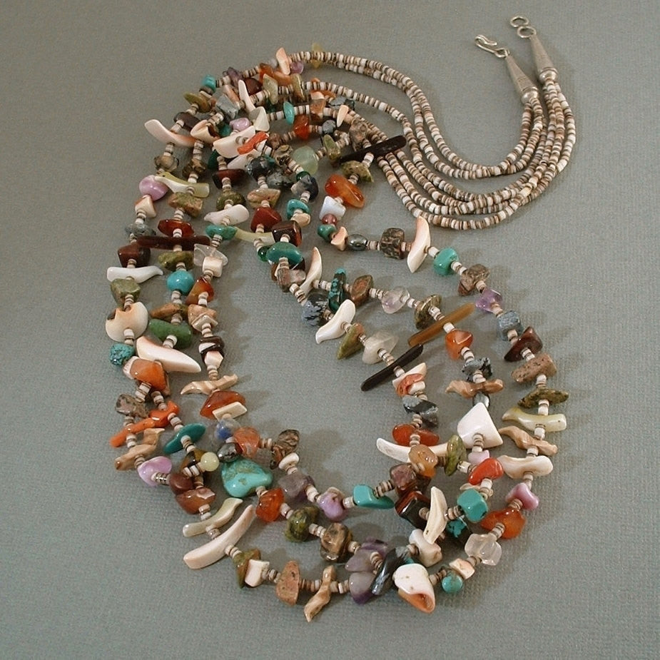 Vintage SANTO DOMINGO Necklace Chiclet Treasure Coral Turquoise Jewelr ...