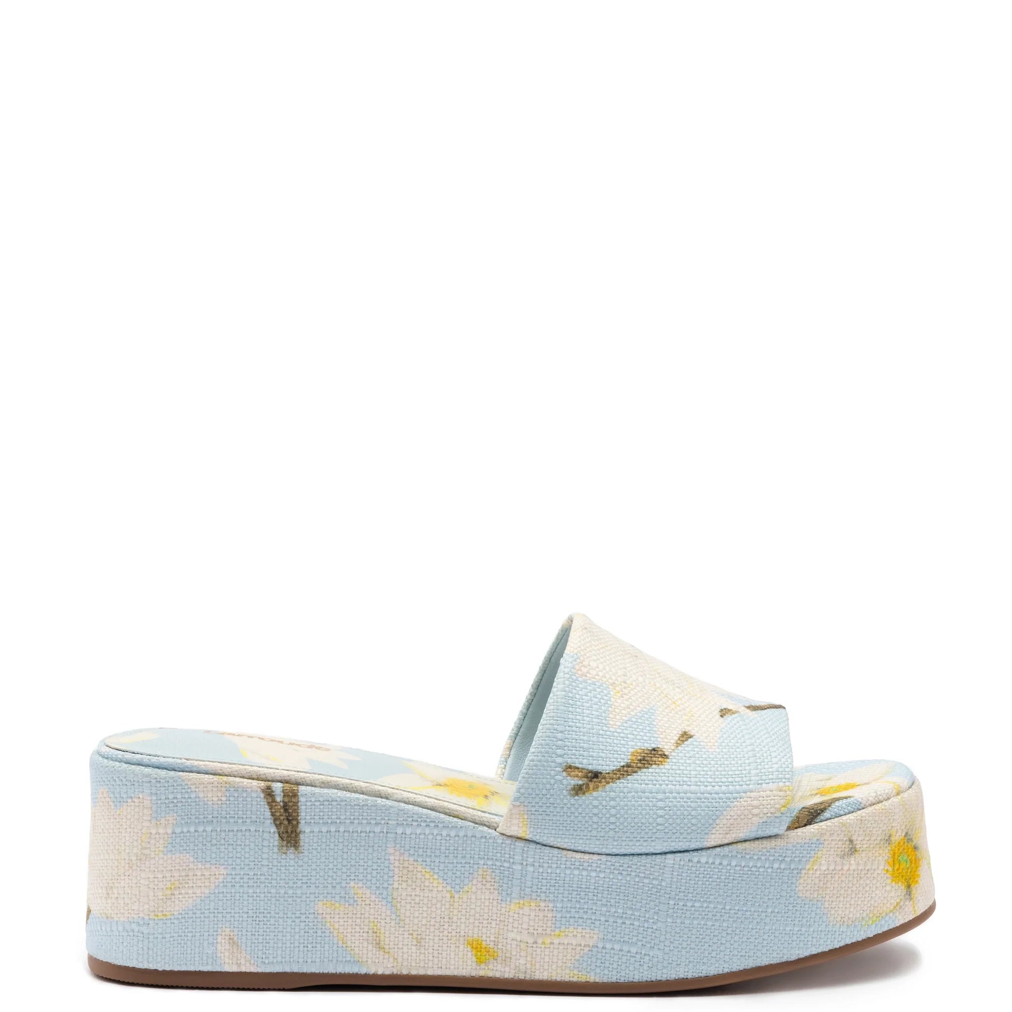 Larroude Alex Flatform Mule In Maya Printed Raffia