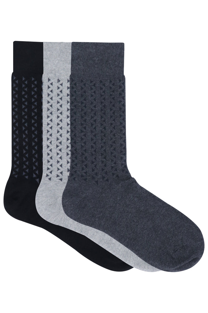 Neiwai Men’s Mid-Calf Socks (3-Pack) | Black/White/Gray | Warm | Warm & Cozy | Minimalist | Cozy | Cotton/Polyester