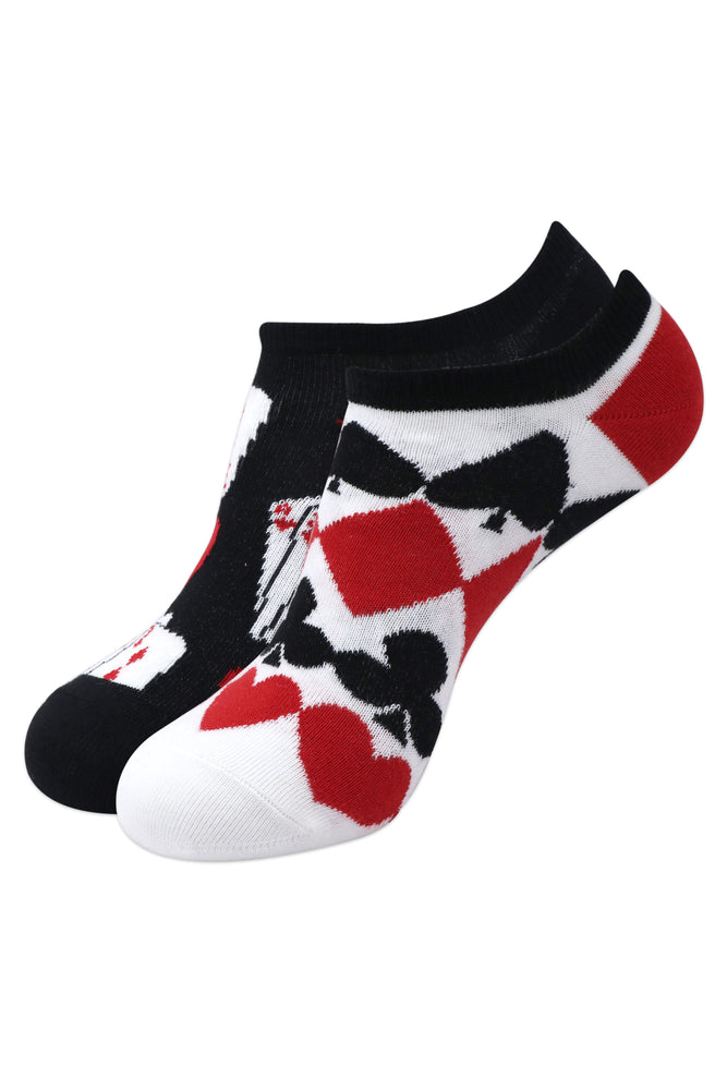 
            
                Load image into Gallery viewer, Balenzia Special Edition Poker Lowcut Socks for Women (Pack of 2 Pairs/1U)(Black,White) - Balenzia
            
        