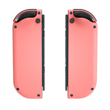 eXtremeRate Soft Touch Grip Coral Pink Joycon Handheld Controller Housing with Coloful Buttons, DIY Replacement Shell Case for NS Switch JoyCon & OLED JoyCon – Joycon and Console NOT Included - CP336
