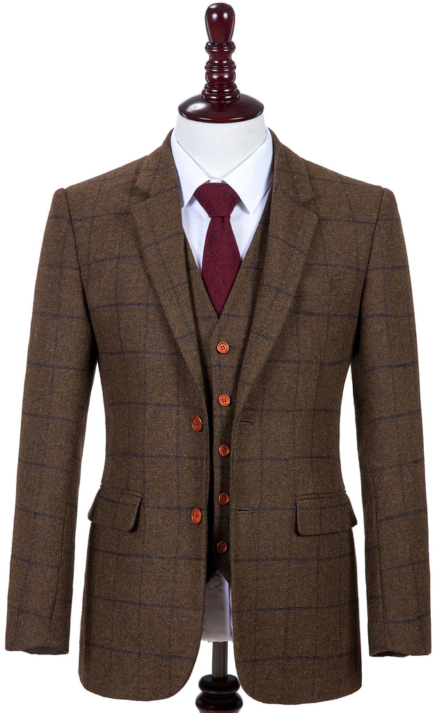 Country Brown Windowpane Tweed Jacket – Empire Outlet