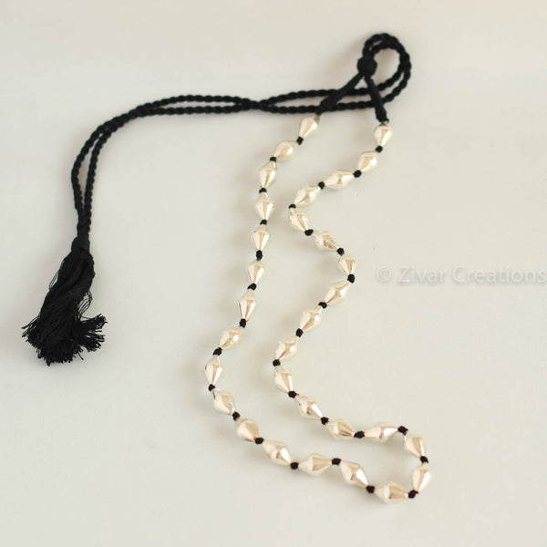 Pure Silver Dholki Beads Single Line Necklace – Zivar Creations