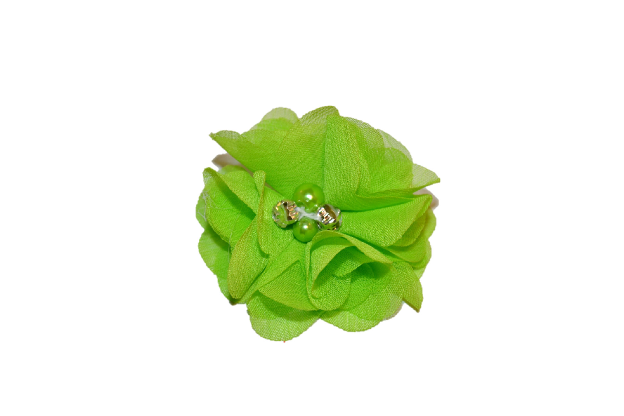 lime green flower hair clip