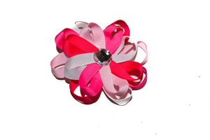 hot pink flower hair clip