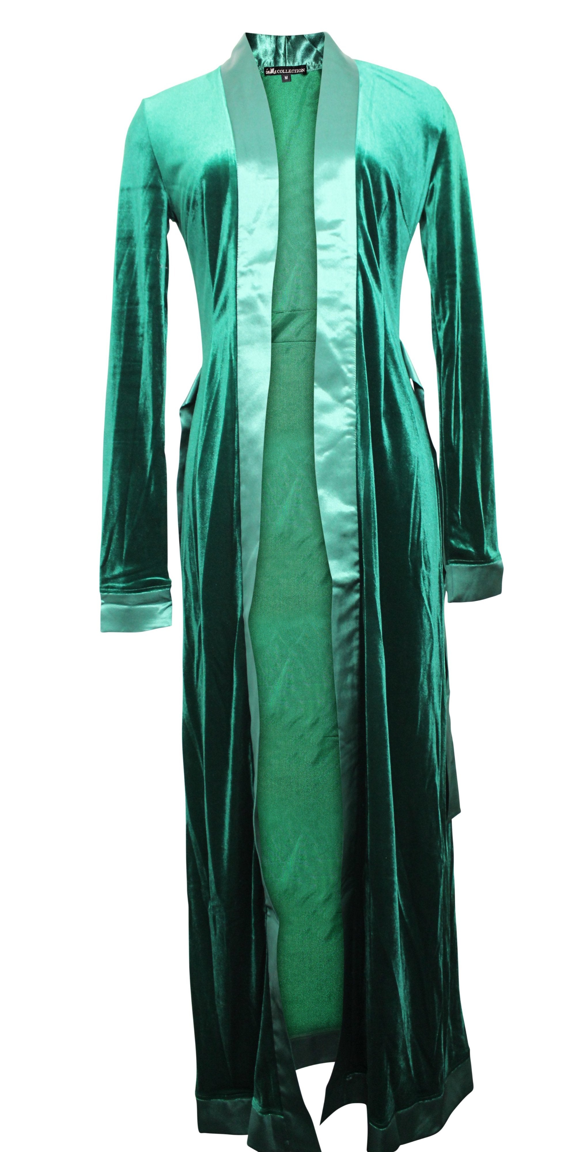 GREEN VELVET DUSTER CARDIGAN – IMME COLLECTION