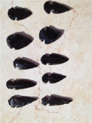 black obsidian crystal arrowhead