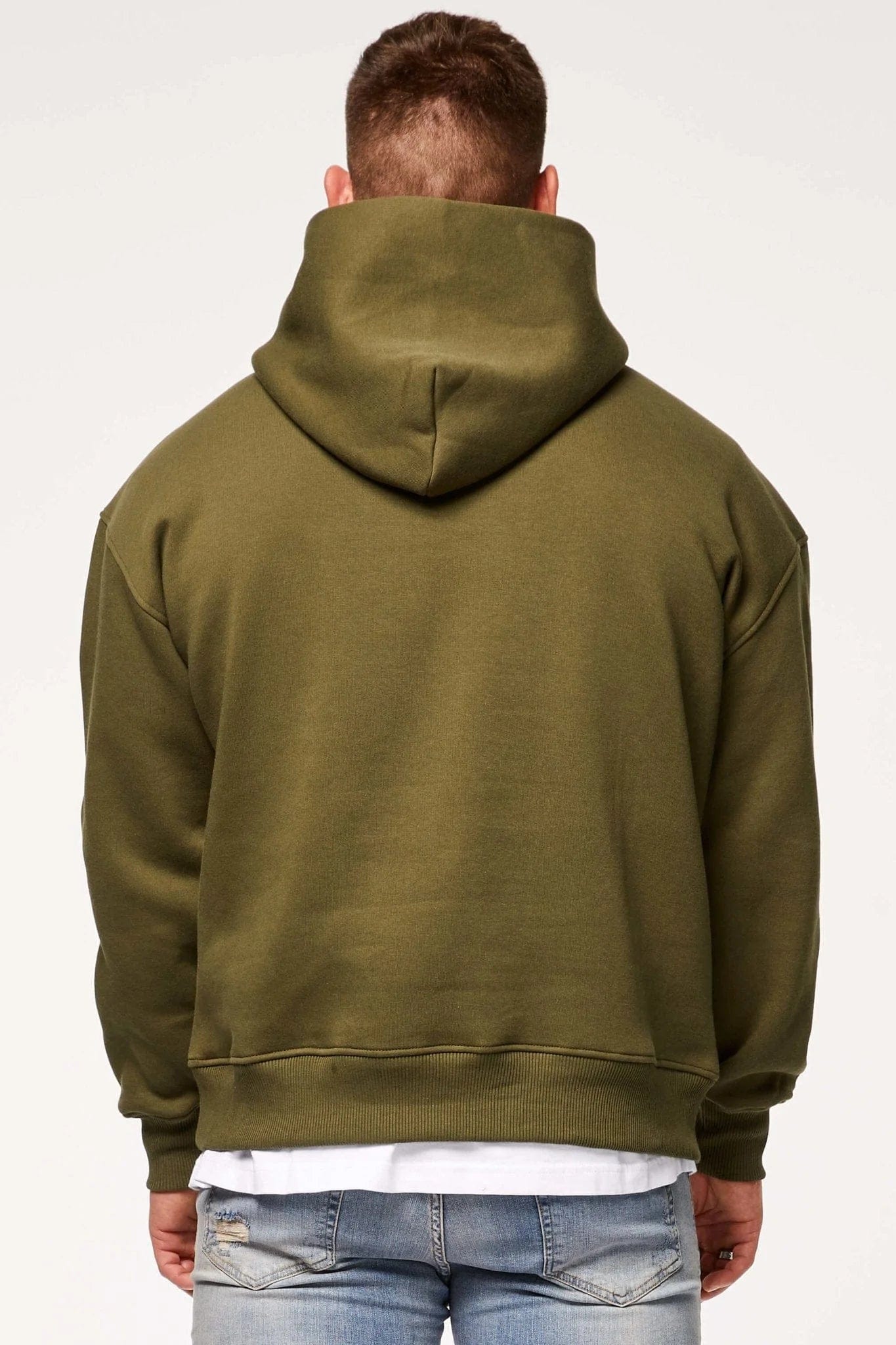 BATTLE PRINT HOODIE - OLIVE GREEN