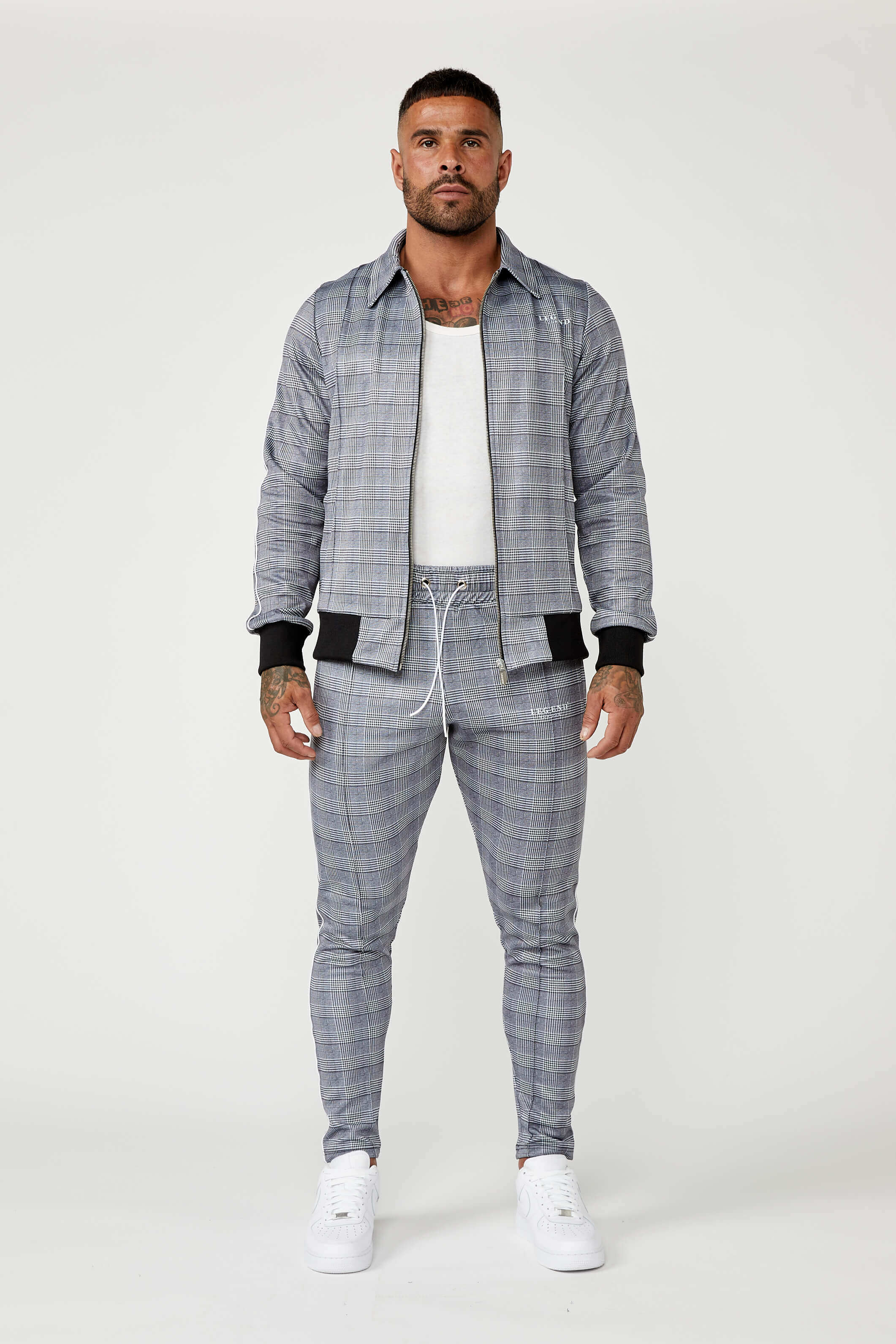 SMART TRACK JACKET IN CHECK - GREY