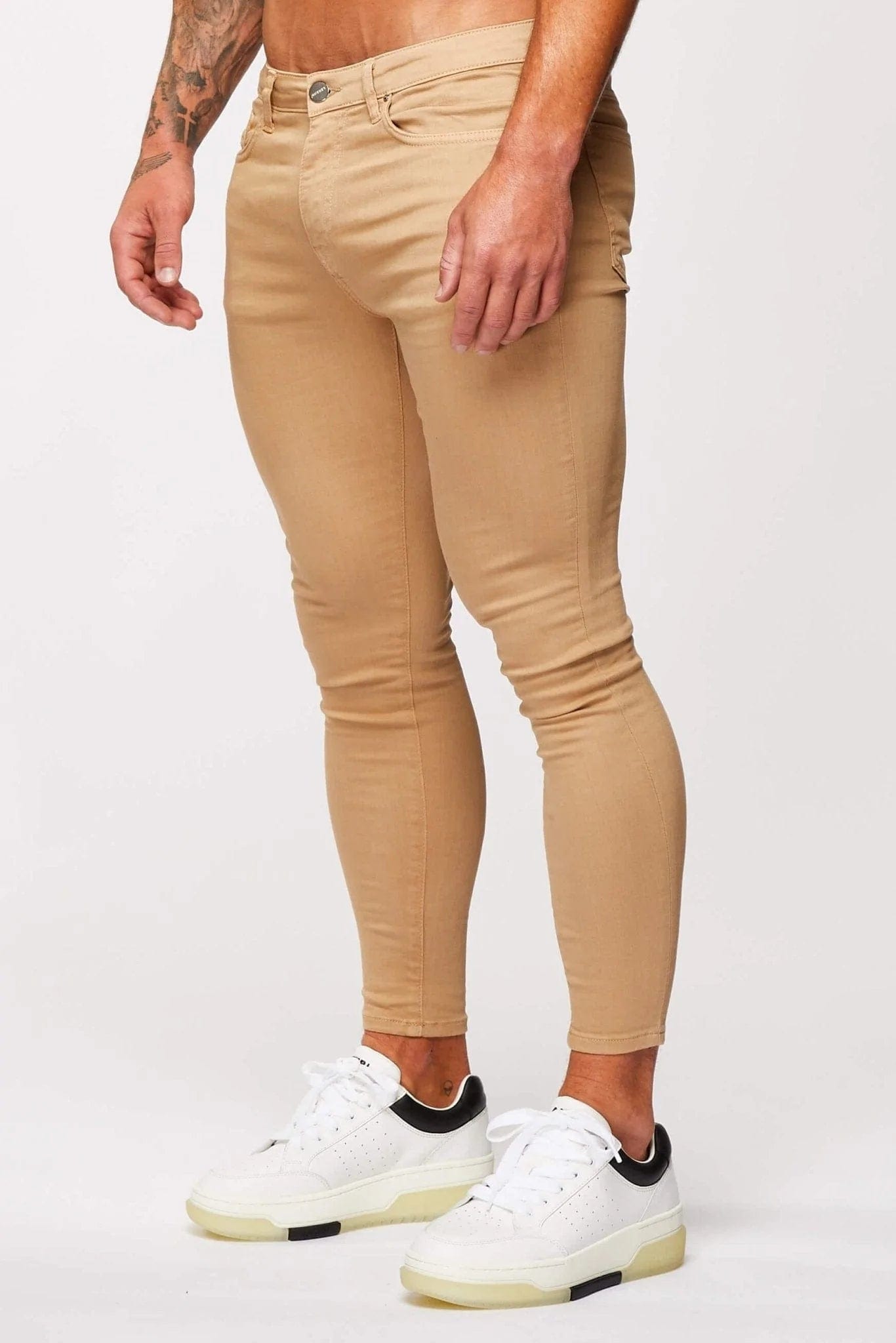 COLOURED DENIM - BEIGE