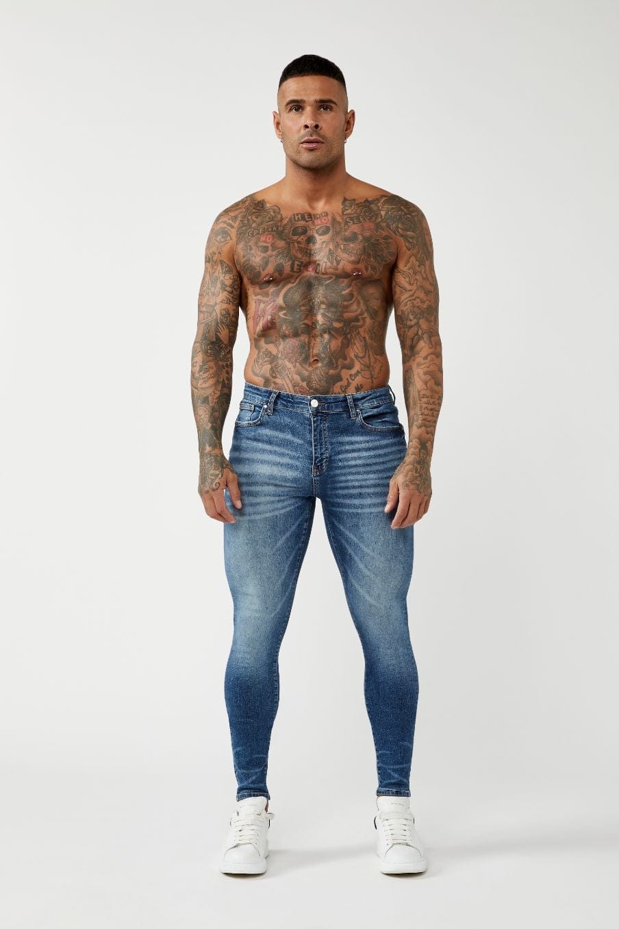 PREMIUM SPRAY-ON FIT JEANS - DARK BLUE