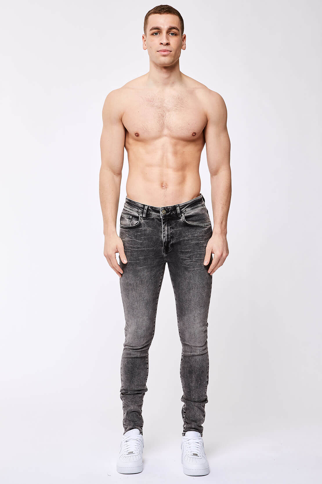 SKINNY FIT JEANS - ACID GREY WASH