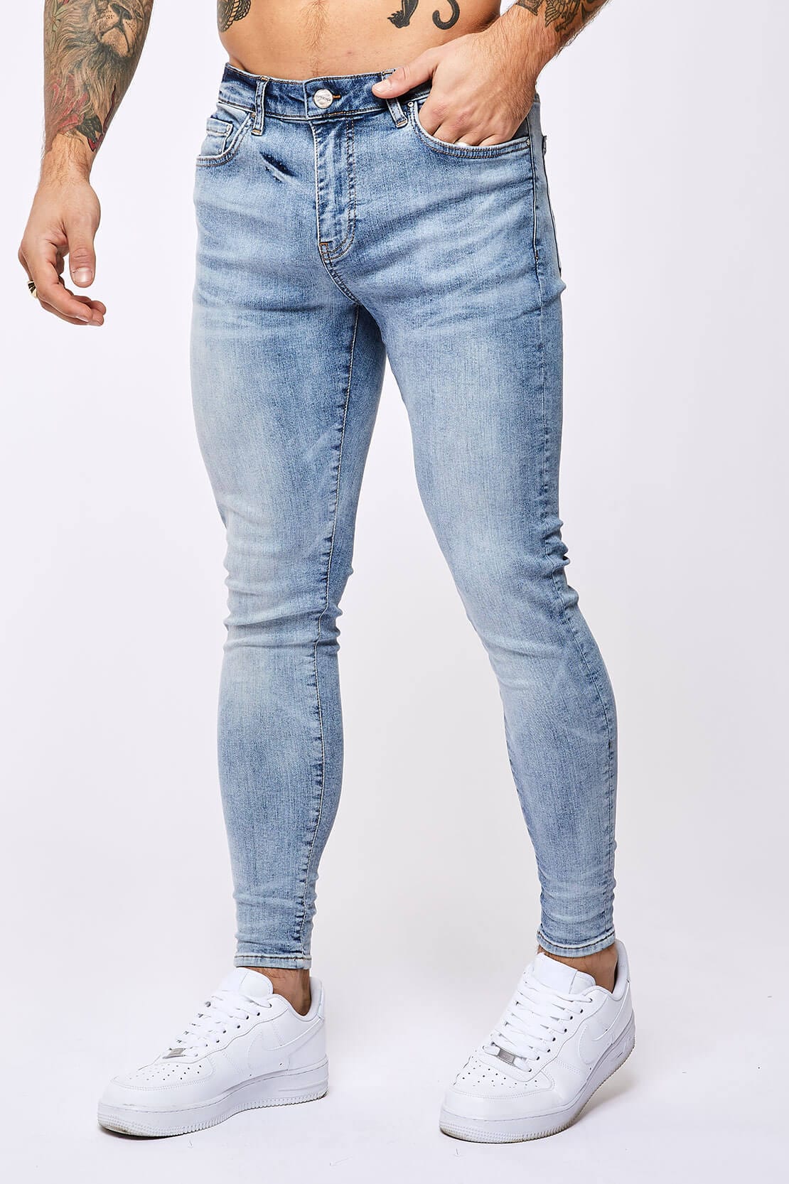 SPRAY-ON JEANS - LIGHT BLUE OVERDYE