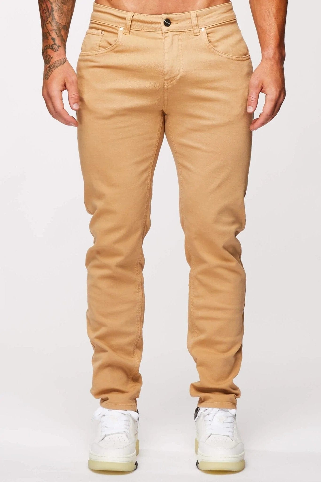 STRAIGHT LEG JEANS - BEIGE