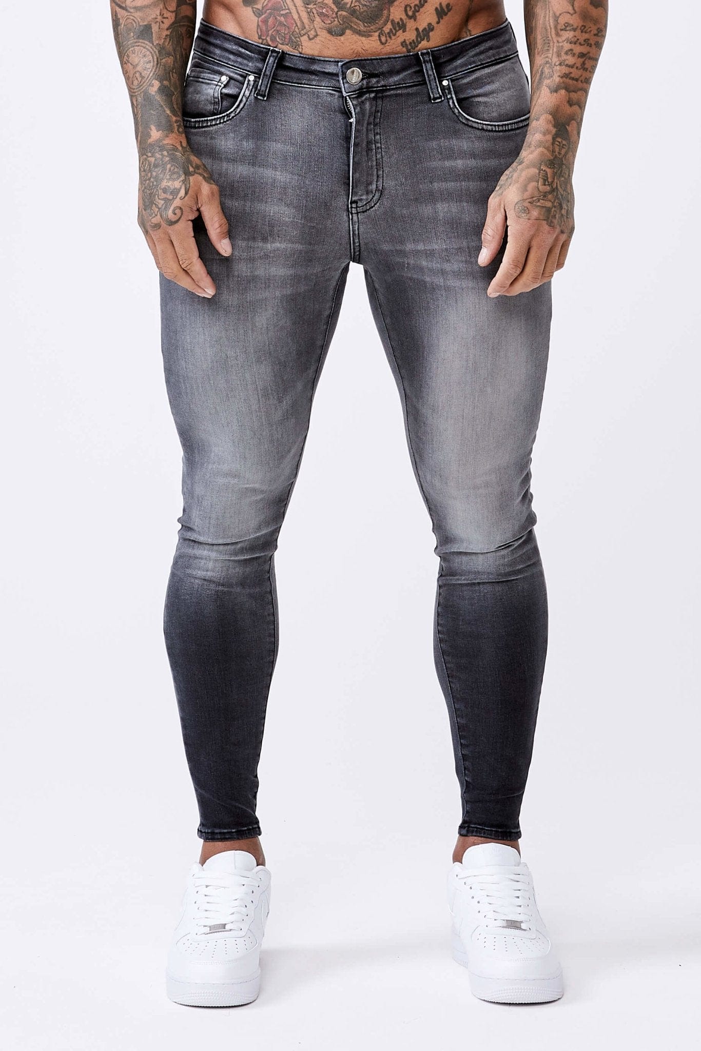 WASHED LIGHT GREY - SPRAY-ON JEANS