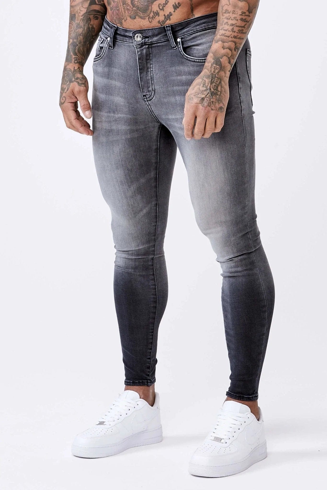 WASHED LIGHT GREY - SPRAY-ON JEANS