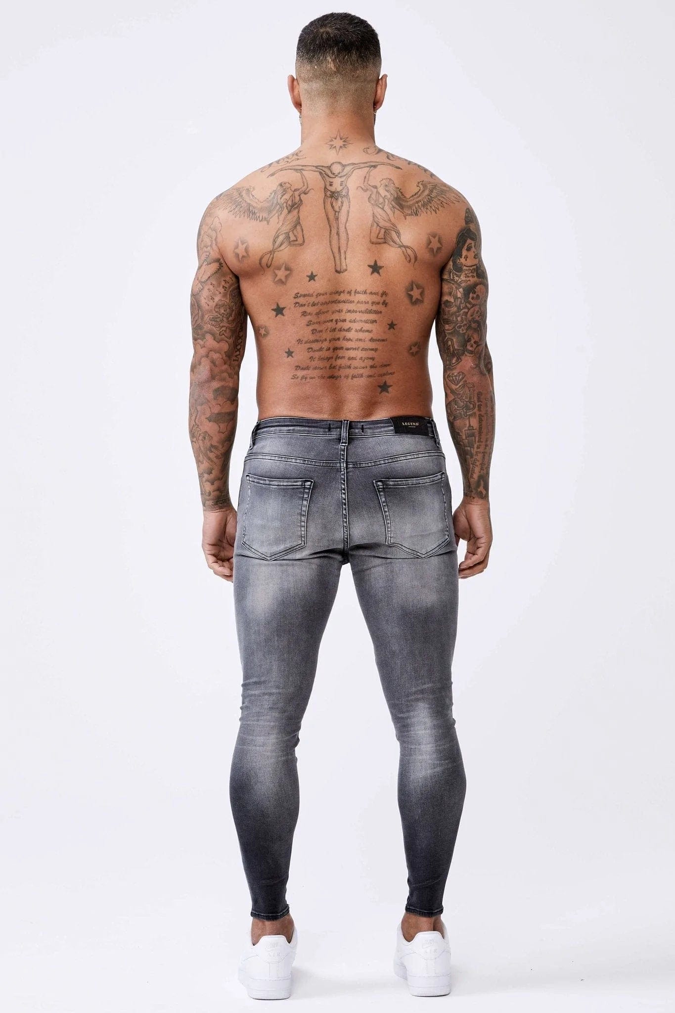 WASHED LIGHT GREY - SPRAY-ON JEANS