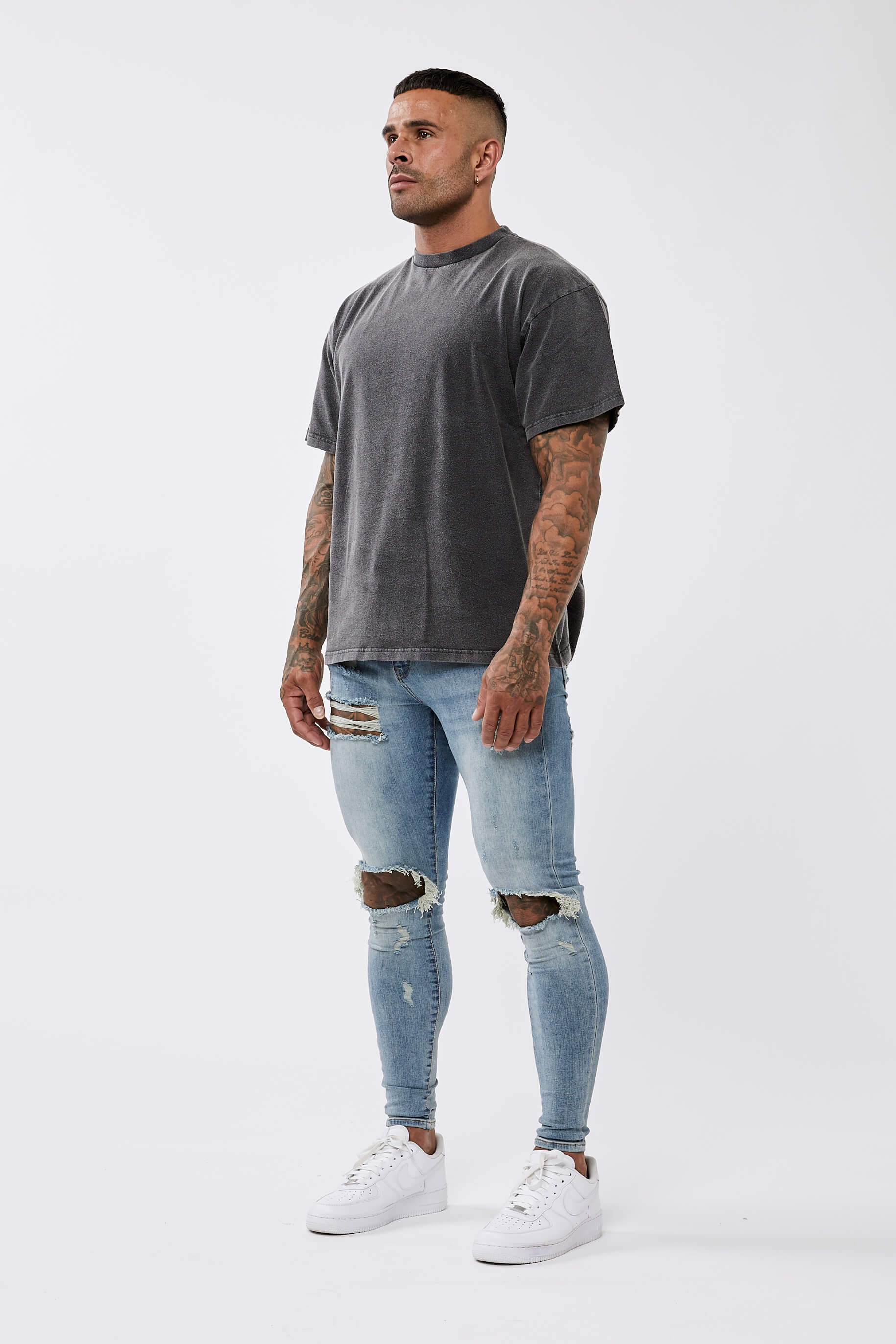 LEGEND* BASICS OVERSIZED T-SHIRT - WASHED GREY