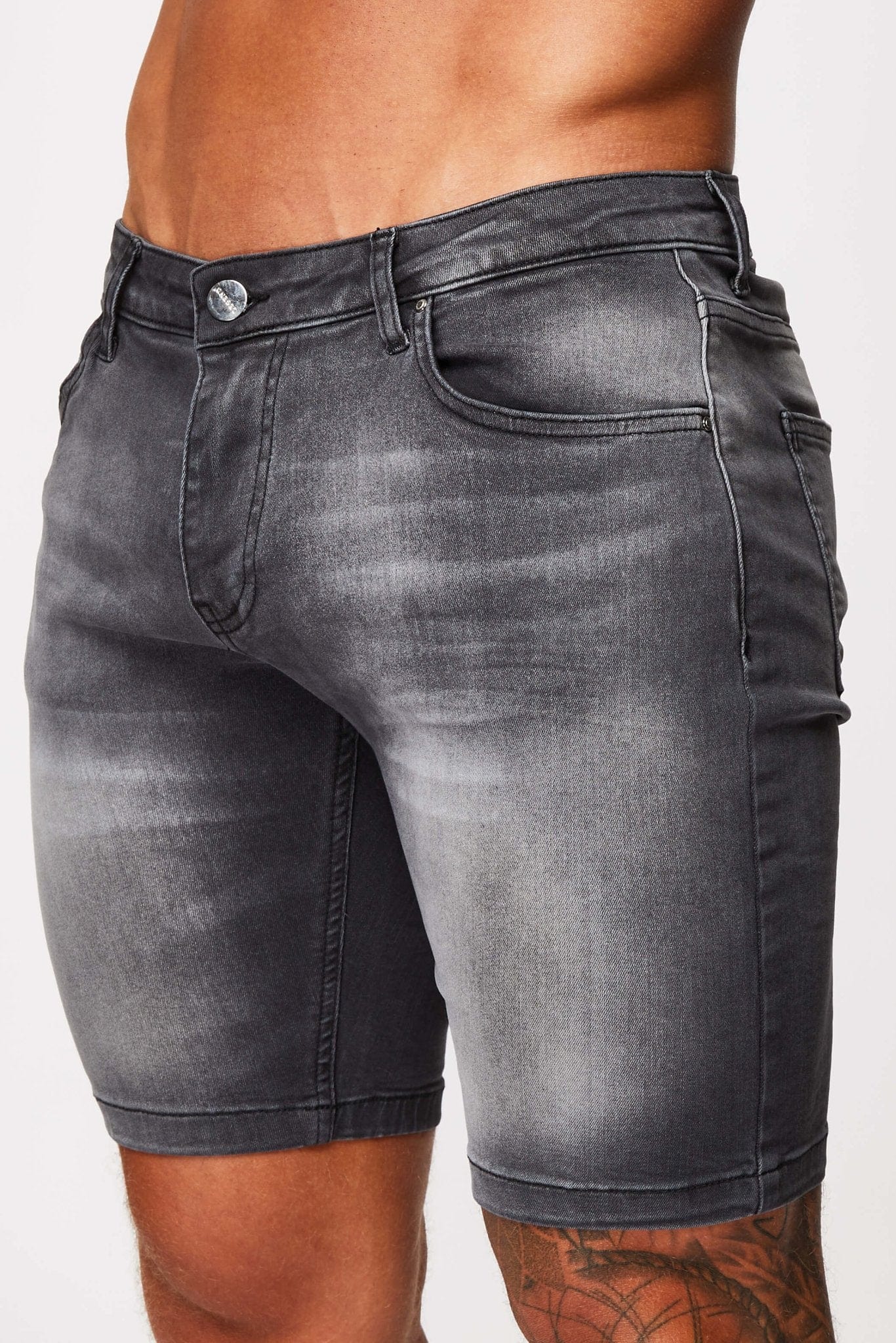 DENIM SHORT - WASHED GREY