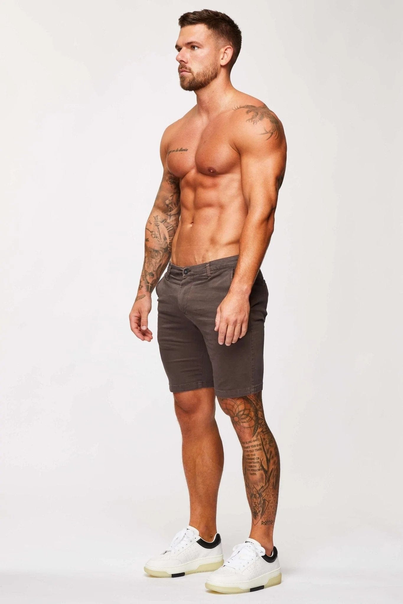 STRETCH CHINO SHORT - DARK GREY