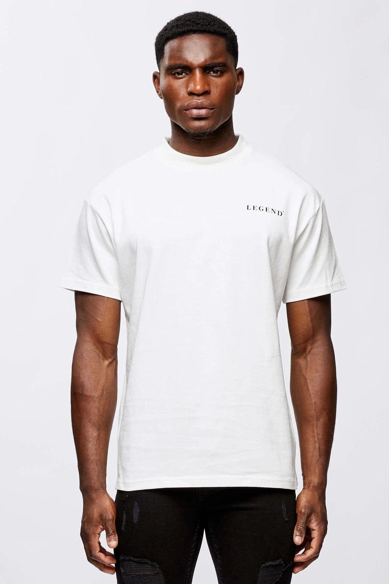 BACK SPLIT LOGO T-SHIRT - CREAM