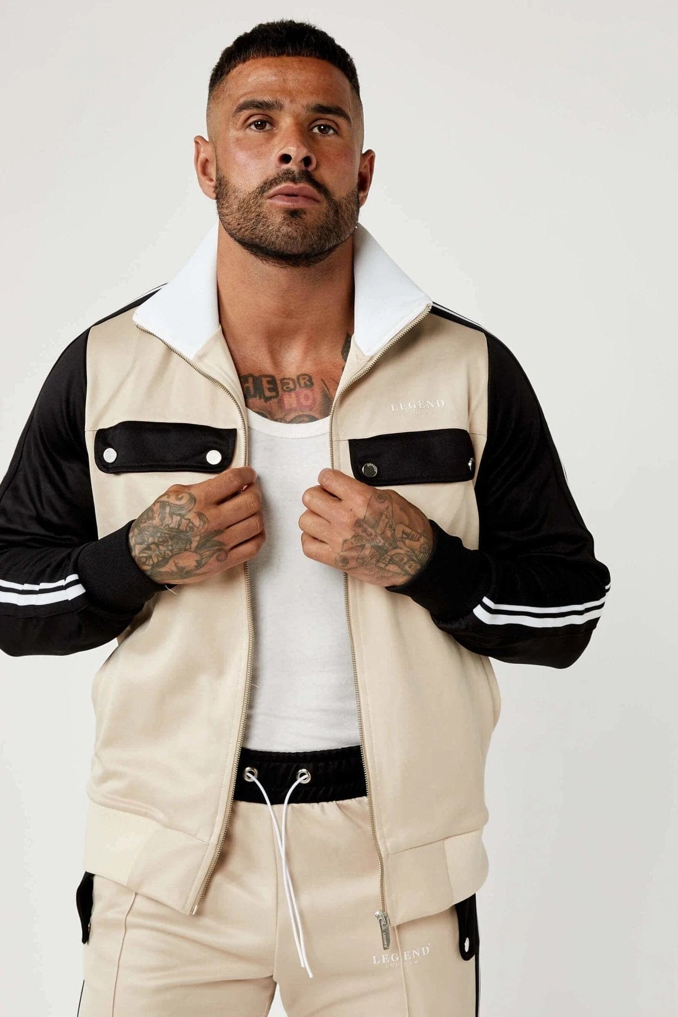 SPORTS TRACK JACKET - CREAM