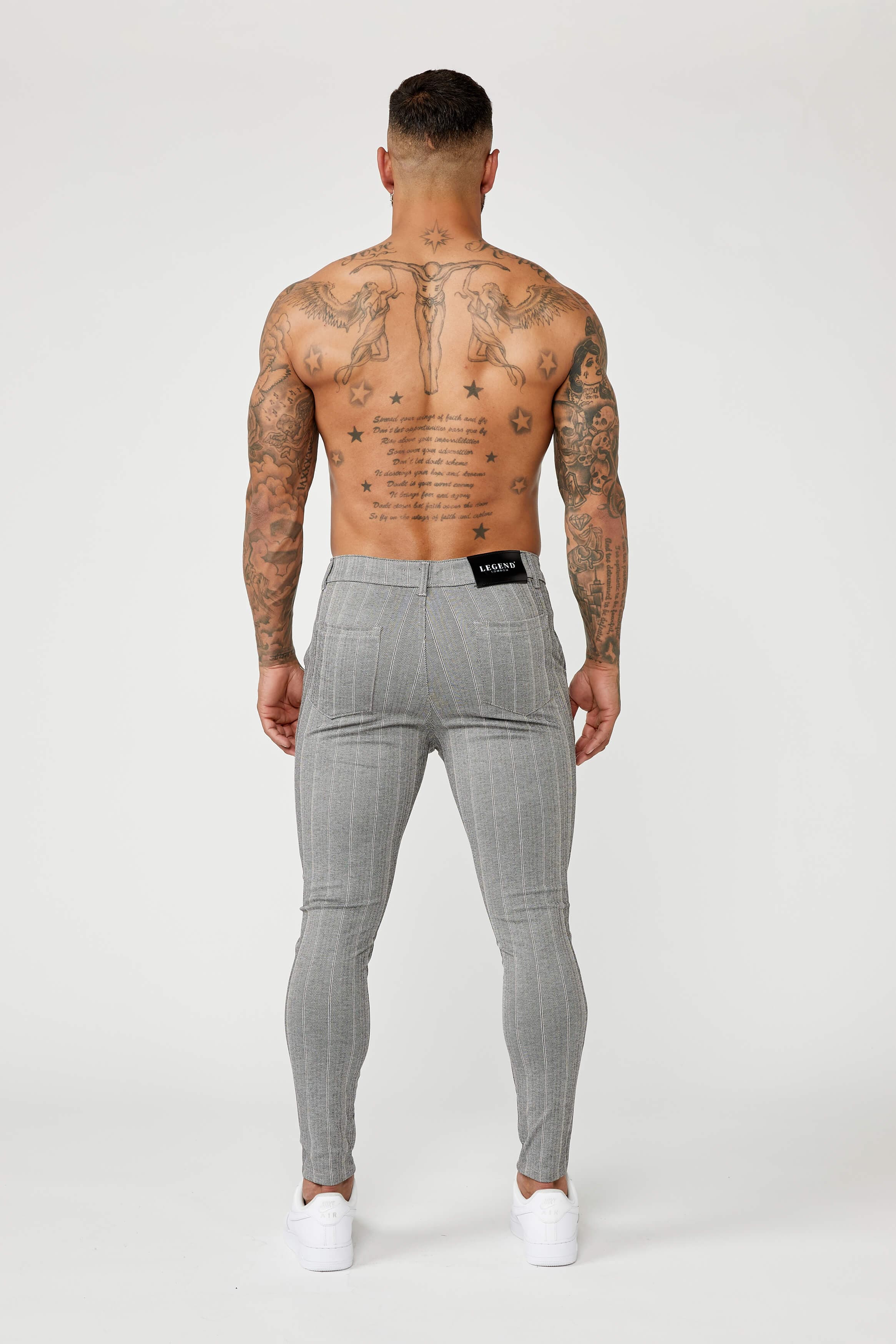 PINSTRIPE TROUSERS - GREY