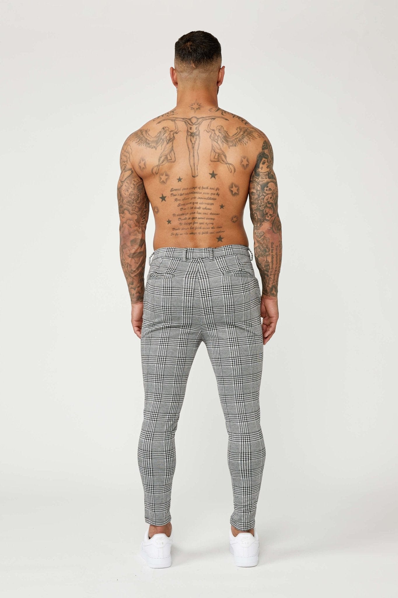 PREMIUM GREY CHECK STRETCH TROUSER