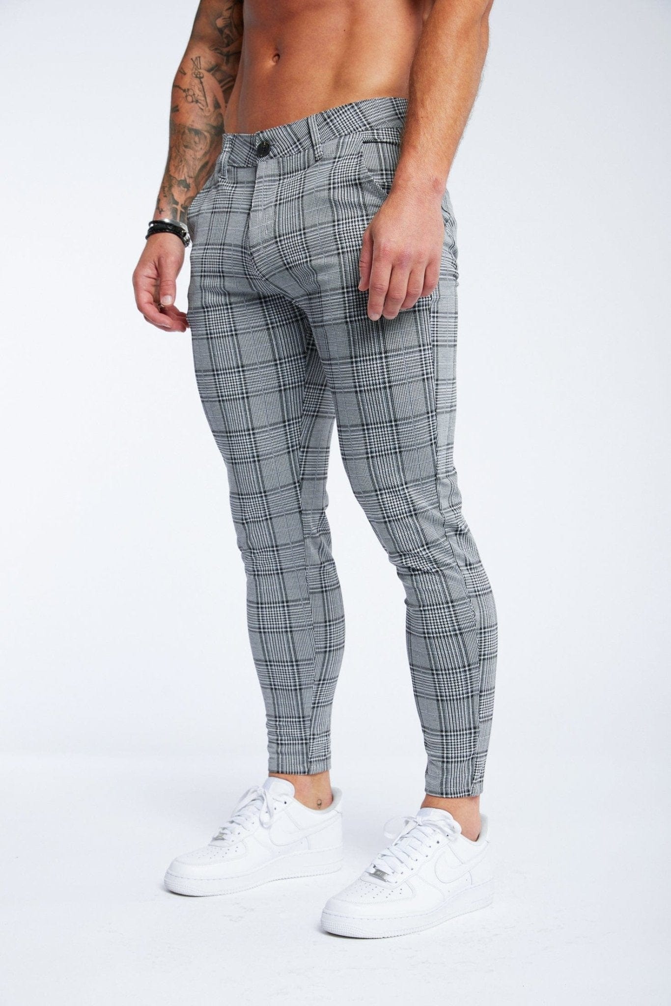 SPRAY ON TROUSER IN GREY CHECK