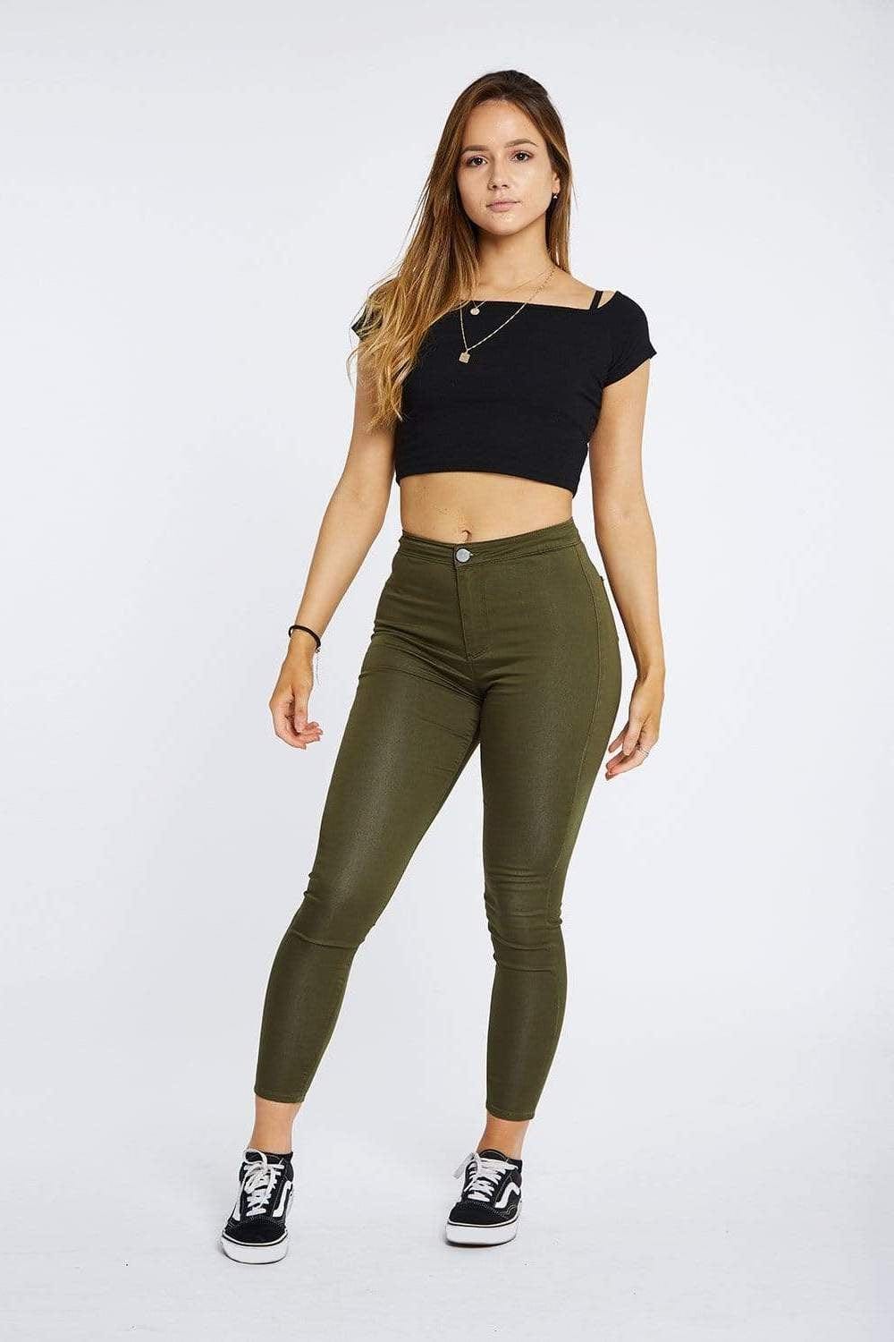 KHAKI - NON RIPPED JEANS