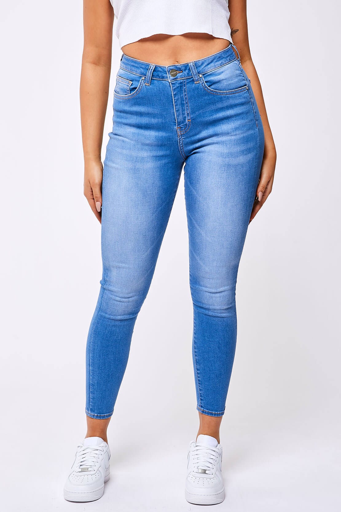 SKINNY JEANS - STRONG WASHED AQUA BLUE