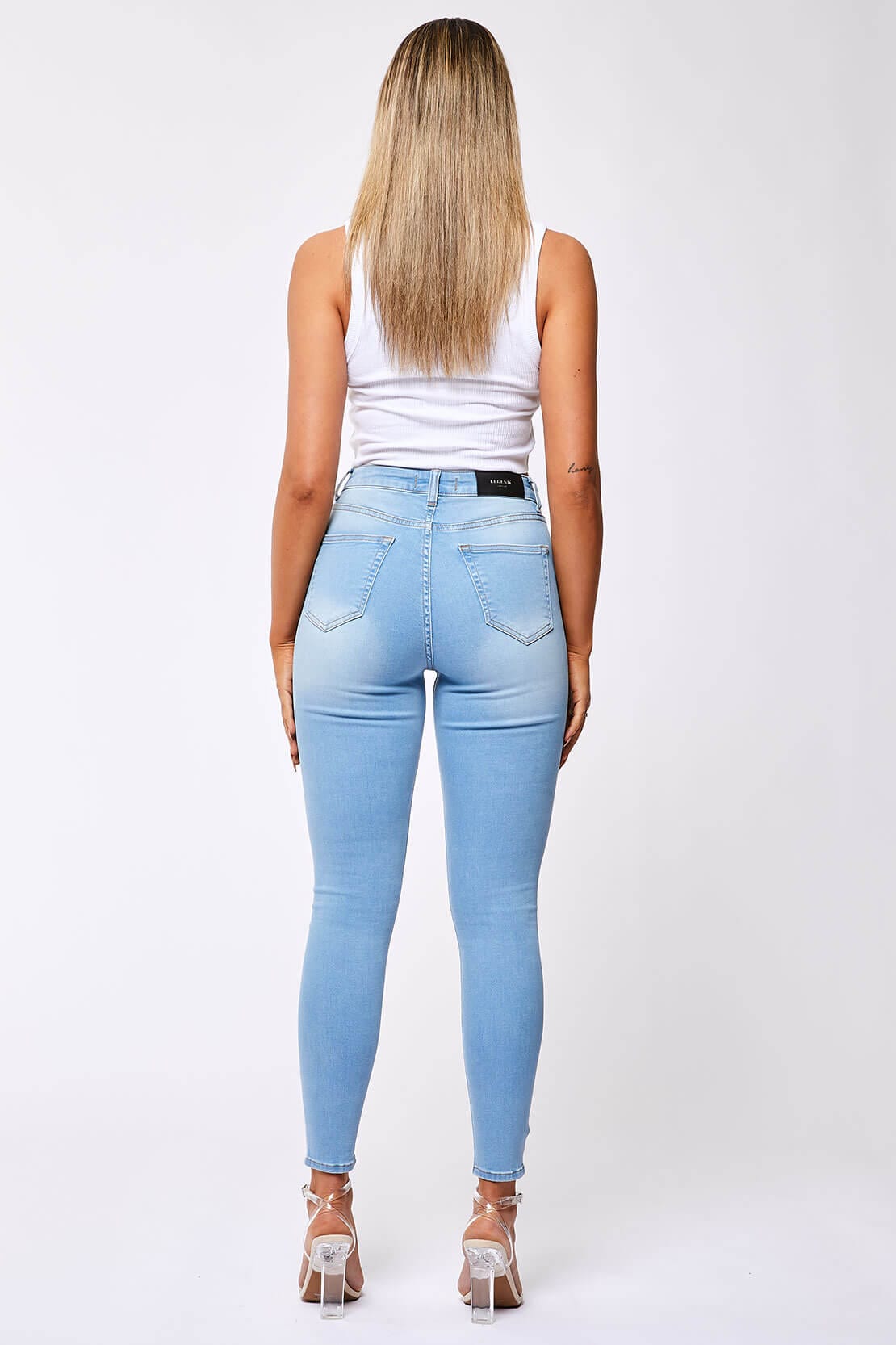 SKINNY JEANS - WASHED PALE BLUE