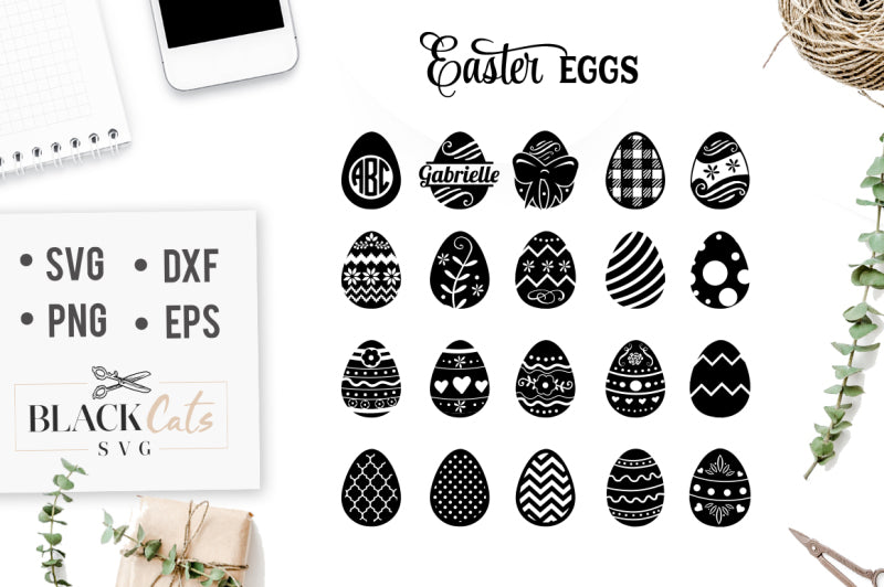 Download Easter Eggs Svg File Cutting File Clipart In Svg Eps Dxf Png For Cr Blackcatssvg