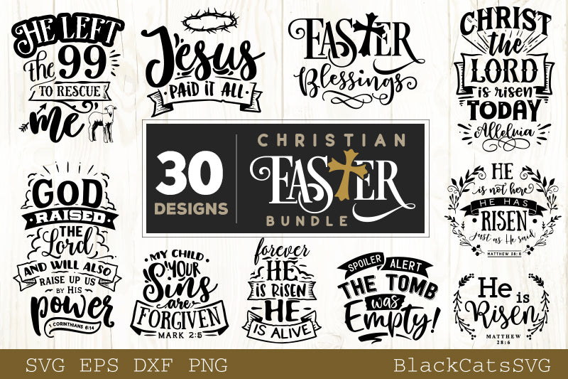 Download Christian Easter Bundle SVG 30 designs - BlackCatsSVG