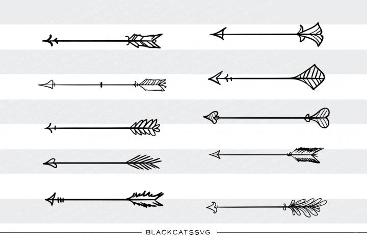 Download Doodle Arrows - SVG file Cutting File Clipart in Svg, Eps, Dxf, Png fo - BlackCatsSVG