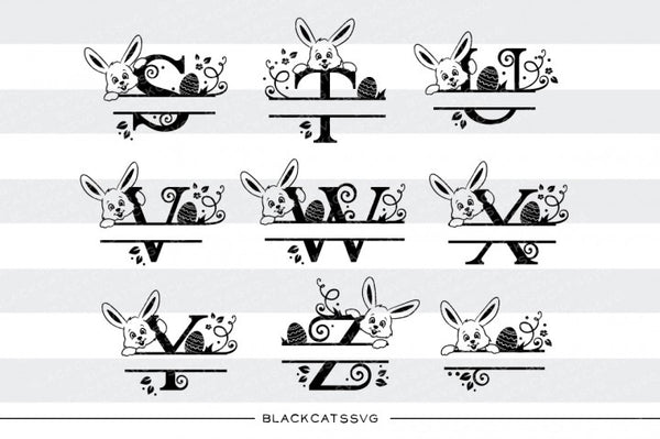 Download Easter Split font with bunny and Easter egg - SVG file Cutting File Cl - BlackCatsSVG