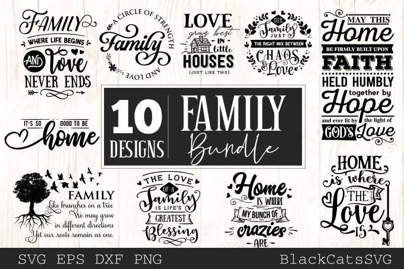 Download Family And Home Svg Bundle 10 Designs Blackcatssvg