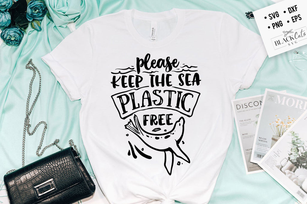 Download Please Keep The Sea Plastic Free Svg File Blackcatssvg