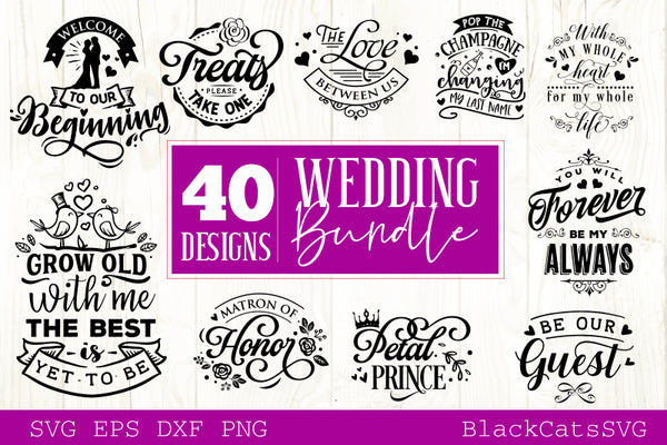 Download Wedding bundle - 40 SVG file vol 2 Cutting File Clipart in Svg, Eps, D - BlackCatsSVG
