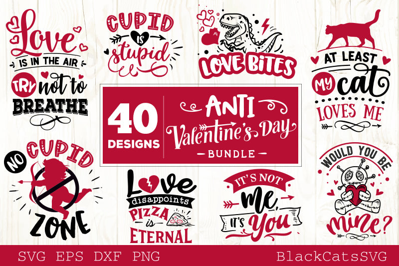 Download Anti Valentines Day SVG bundle 40 designs - BlackCatsSVG