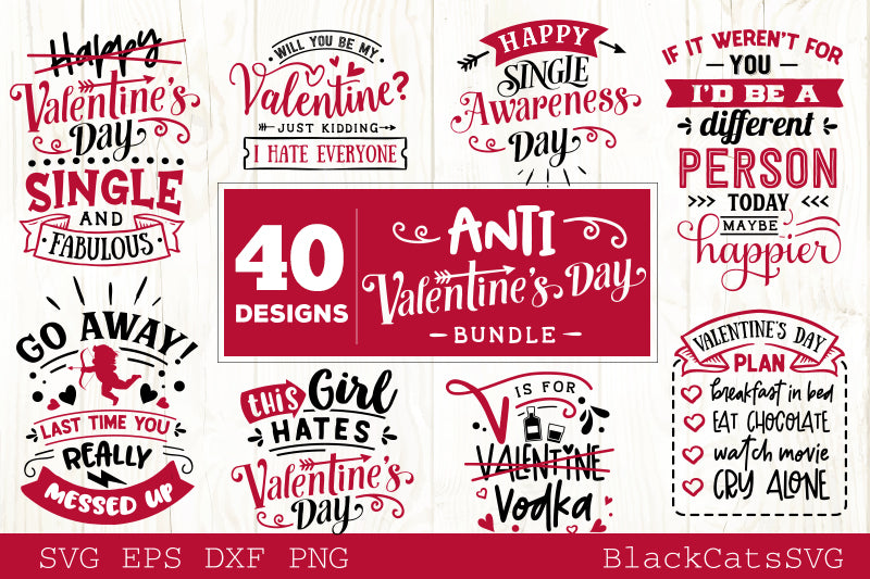 Download Anti Valentines Day SVG bundle 40 designs - BlackCatsSVG
