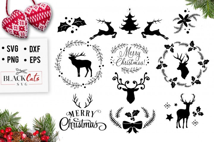 Download Christmas Svg Pack Cutting File Blackcatssvg PSD Mockup Templates