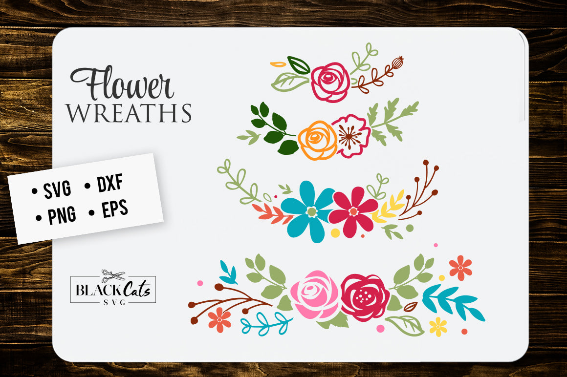 Download Flowers wreaths SVG file Cutting File Clipart in Svg, Eps ...
