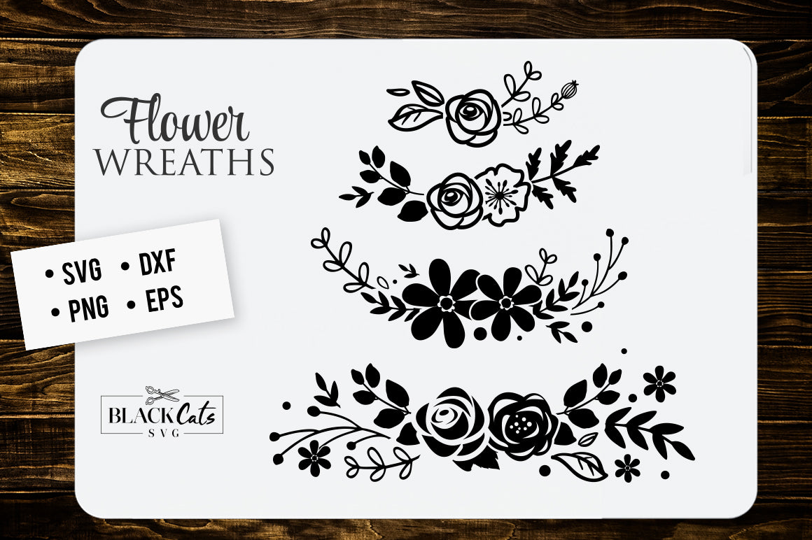 Download Flowers wreaths SVG file Cutting File Clipart in Svg, Eps ...