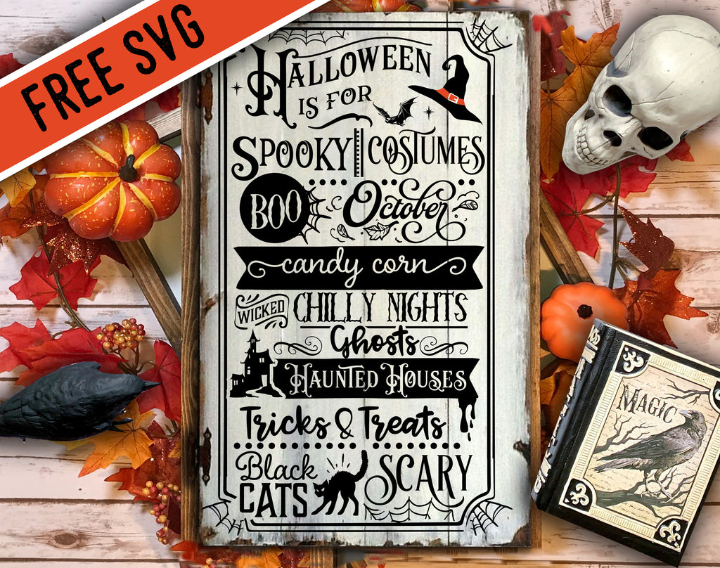 Download Free Halloween Word Art Poster Svg Blackcatssvg