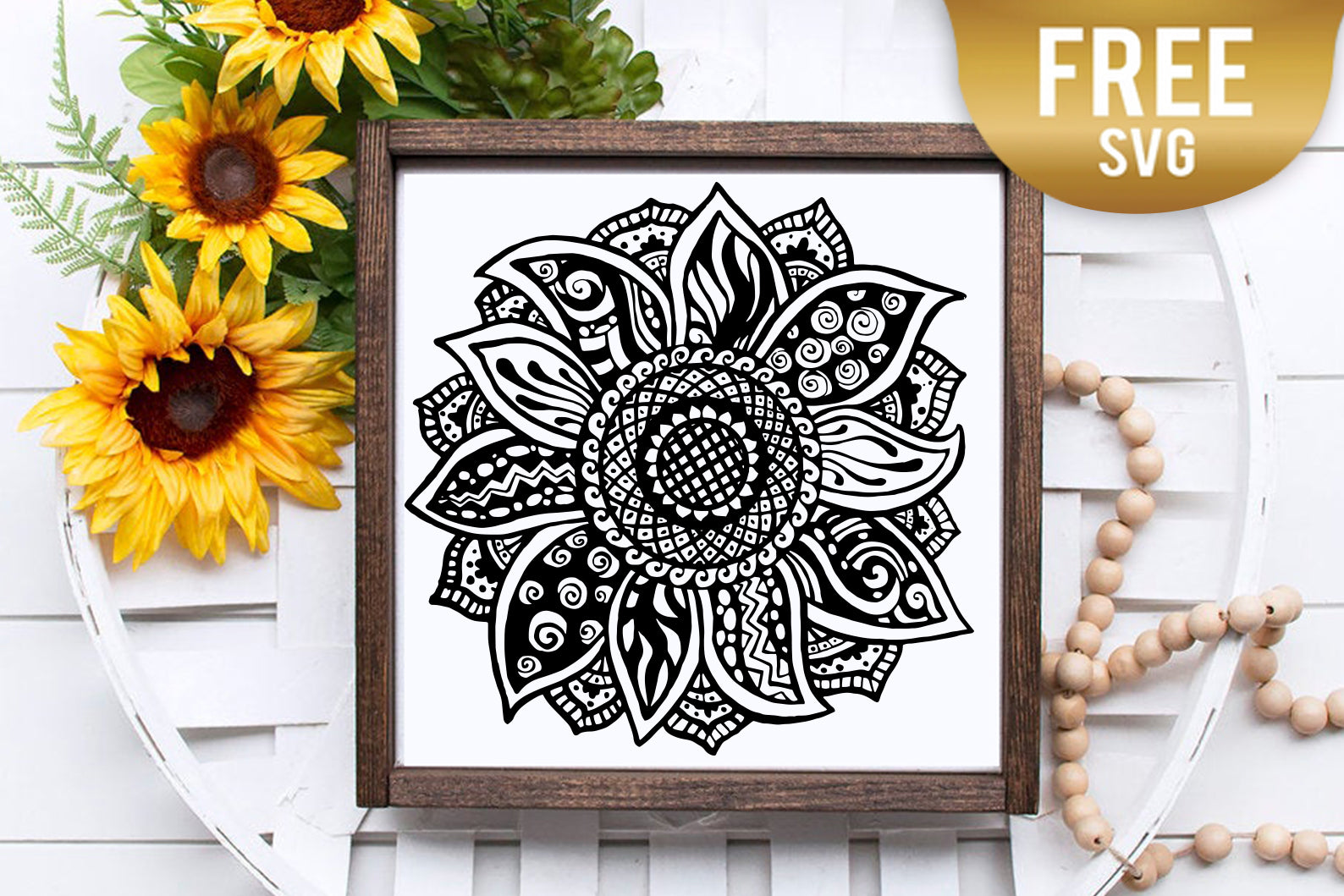 Sunflower Mandala Layered Svg Free - Layered SVG Cut File