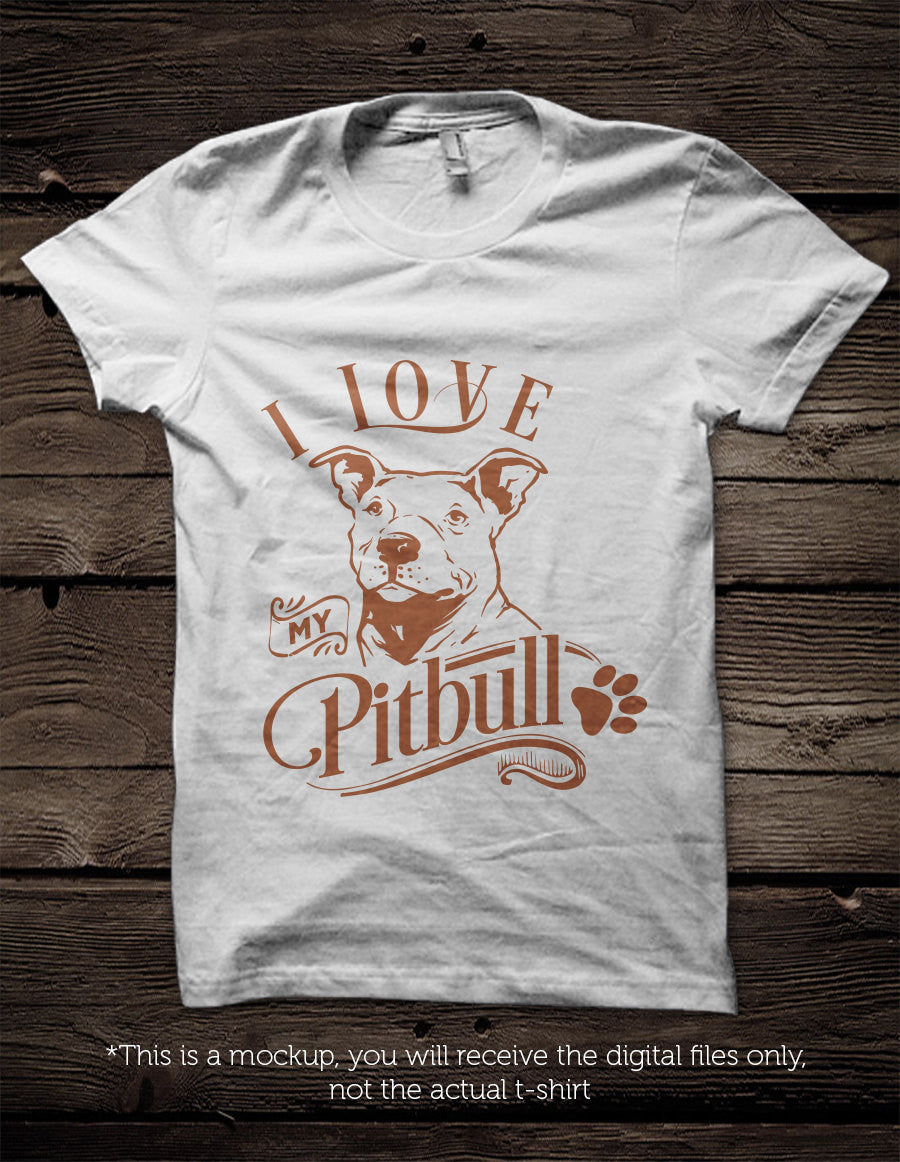 Download I love my Pitbull - SVG file Cutting File Clipart in Svg, Eps, Dxf, Pn - BlackCatsSVG