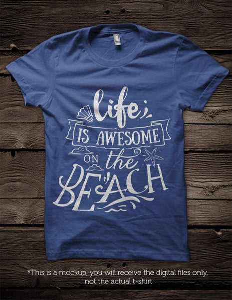 Download Life is awesome on the beach - SVG file Cutting File ...